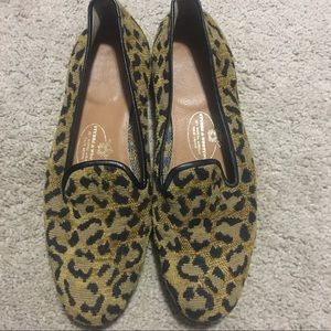 Stubbs & Wootton leopard loafers size 9 AA